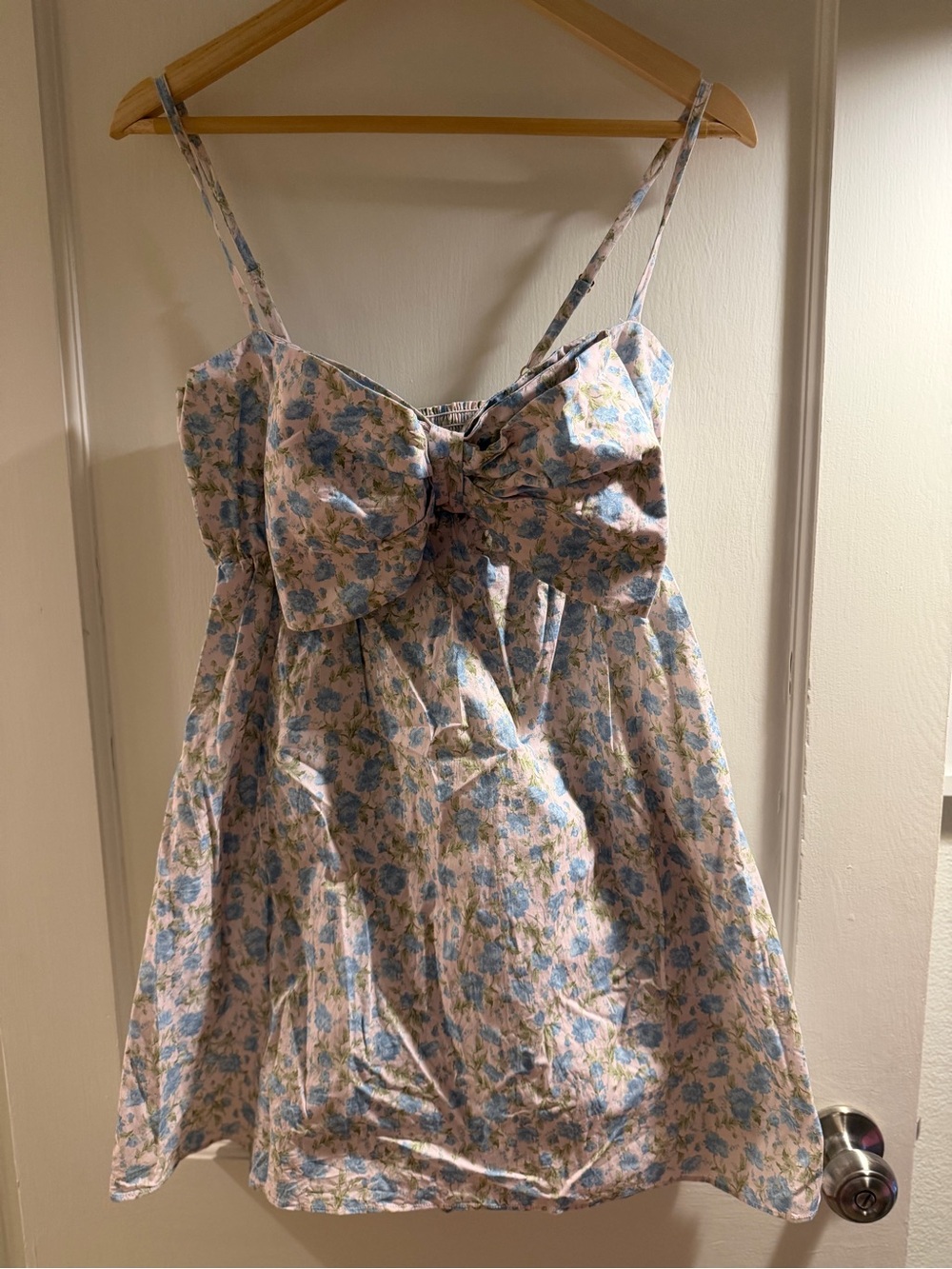 Show Me Your MuMu Pink Floral Mini Dress with Blue Bloom